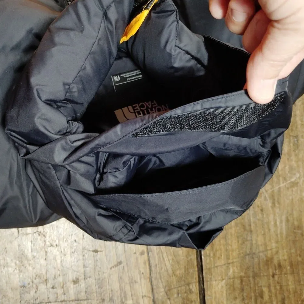 The North Face Vest 2XL XXL Black Yellow/Orange Down Puffer 700 Goose Down Zip